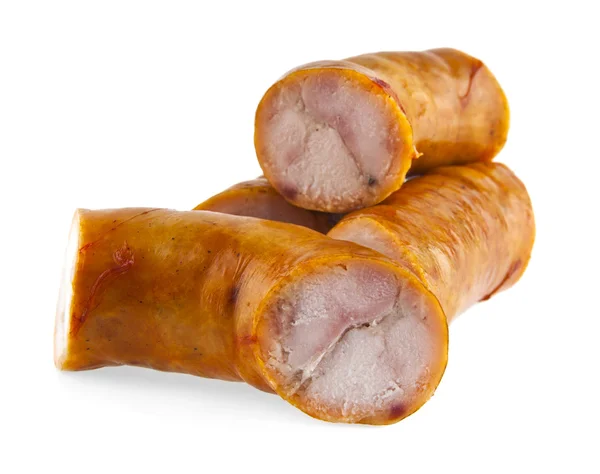 Sausage on white — Stock Photo, Image