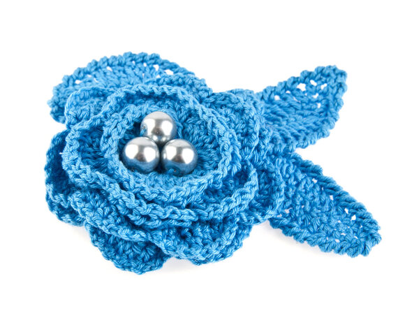 вязаный цветок ручной работы
