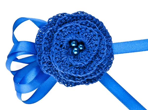 Knitted handmade flower — Stock Photo, Image