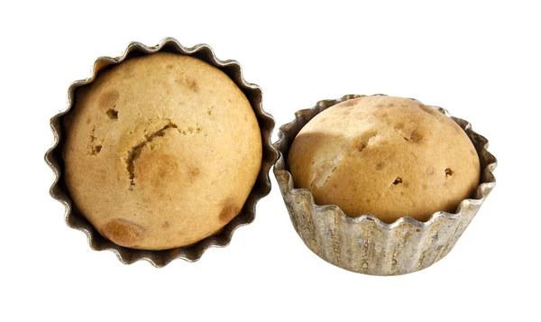 Cupcakes in metalen mallen — Stockfoto