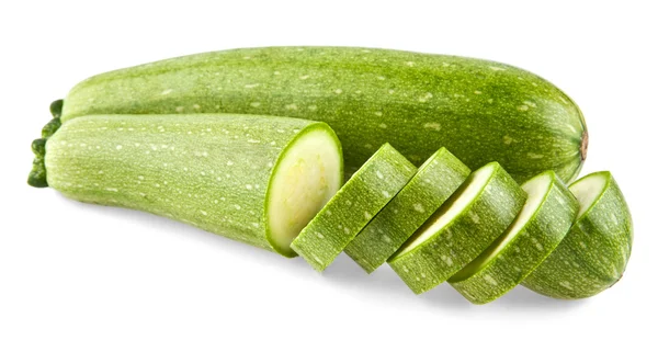 Zucchini hijau di atas putih — Stok Foto