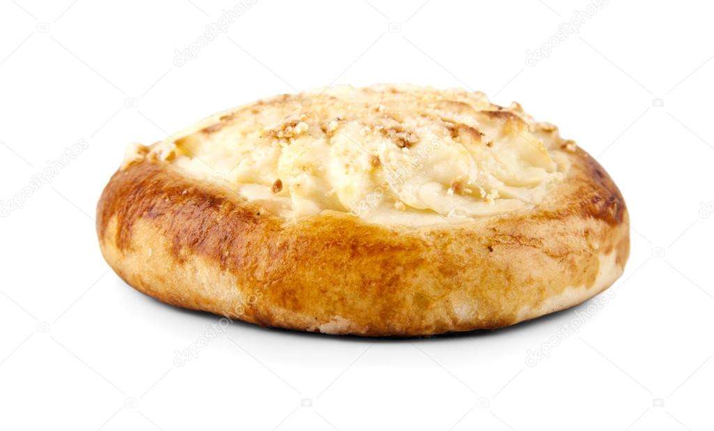 cheese bun on white