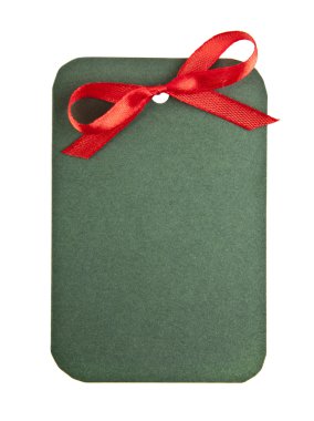 etiket kırmızı yay ile