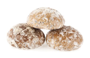 beyaz üzerine üç gingerbreads