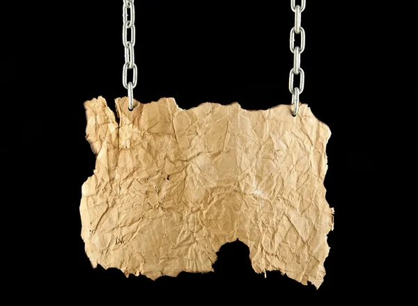 Old paper on chains — Stock Photo, Image