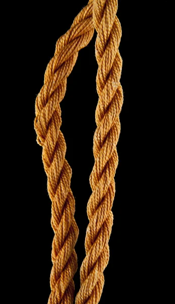 Two ropes on black — Stock Photo, Image