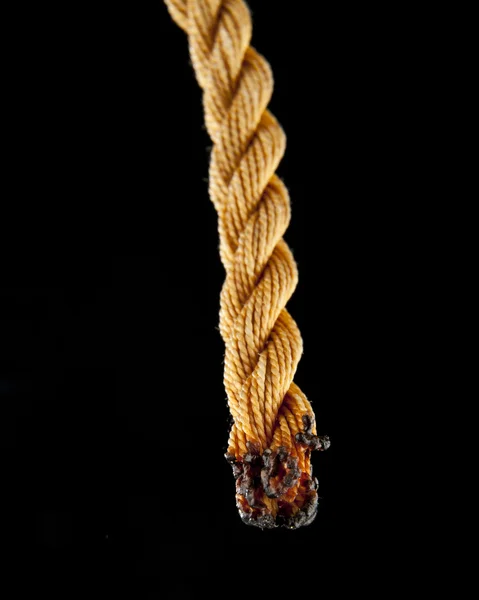 Single rope on black — Stock Photo, Image