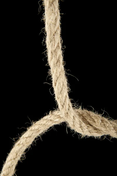 Single rope on black — Stock Photo, Image