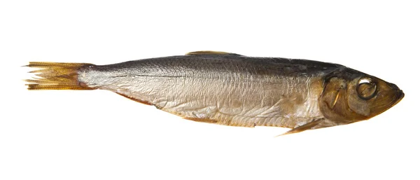 Smoked sprat on white — Stock Photo, Image