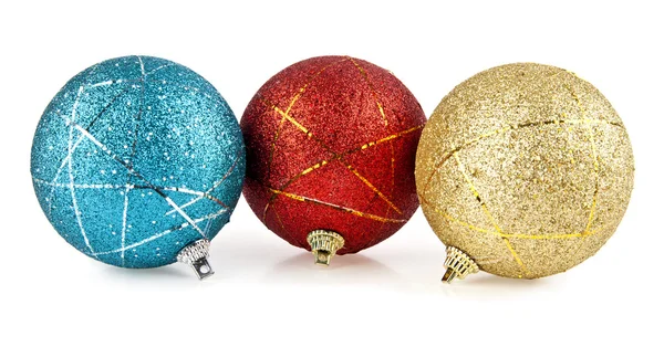 Tři vánoční koule — Stock fotografie