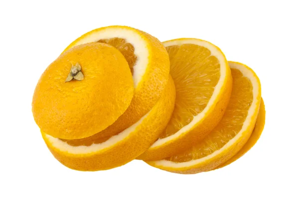 Sliced orange on white — Stock Photo, Image