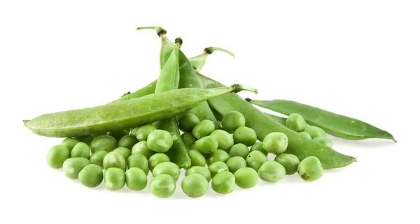 Guisantes verdes sobre blanco — Foto de Stock