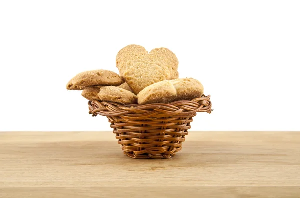 Biscotti fatti in casa cuori a forma di — Foto Stock