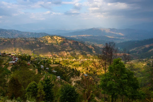 Landschap in de vallei van Kathmandu, Nepal — Stockfoto