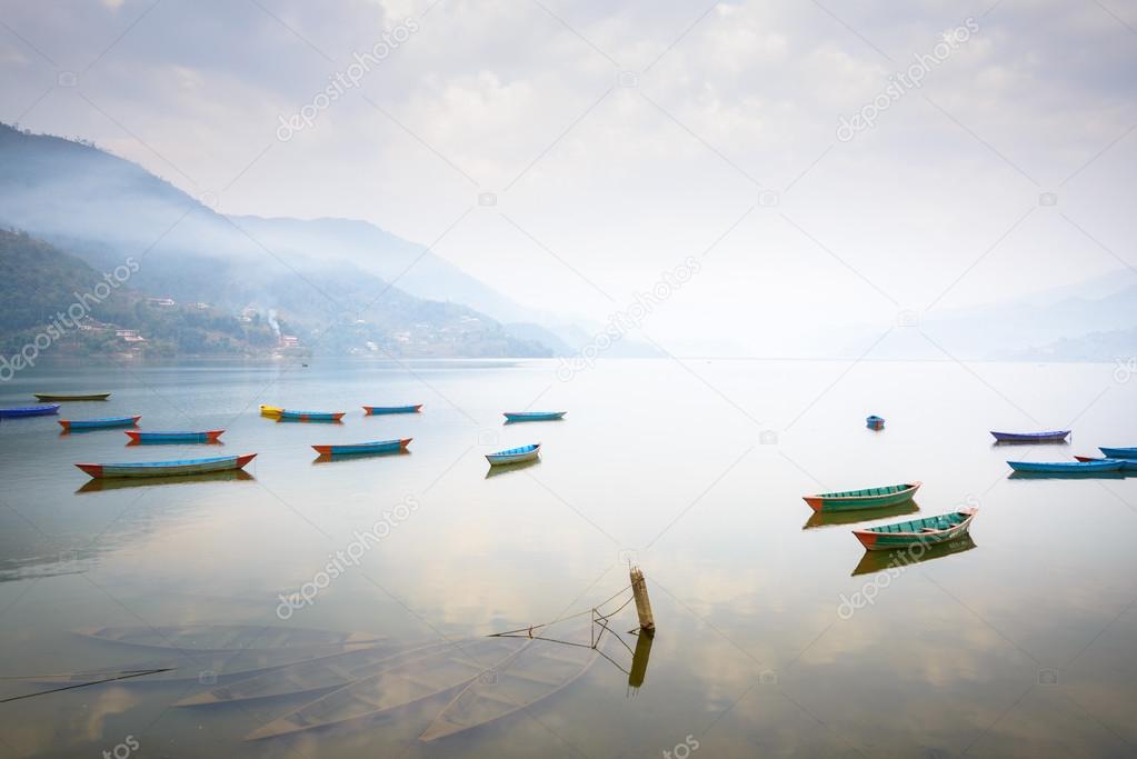 Phewa lake in Pokhara, Nepal