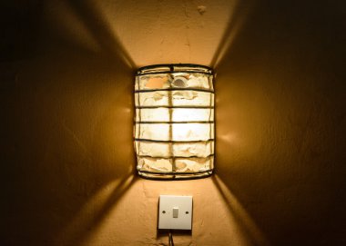 Flush mount lamp above light switch clipart