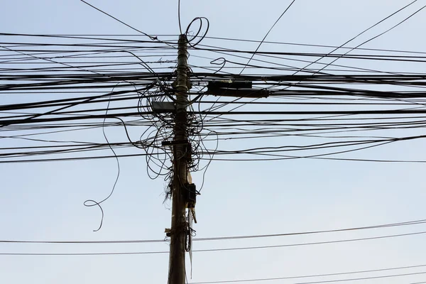 Power cables in Kathmandu — Stock Photo, Image