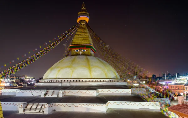 Estupa de Boudhanath en la noche en Katmandú —  Fotos de Stock