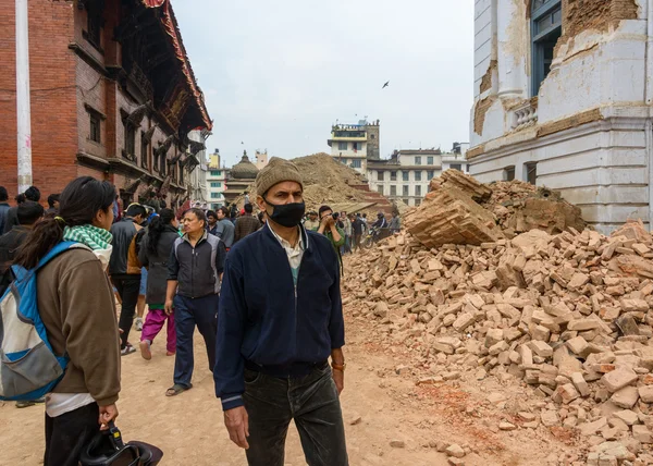 Jordbävningen i Nepal i Kathmandu — Stockfoto