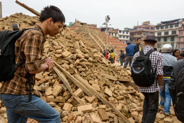 在加德满都尼泊尔地震 — 图库照片
