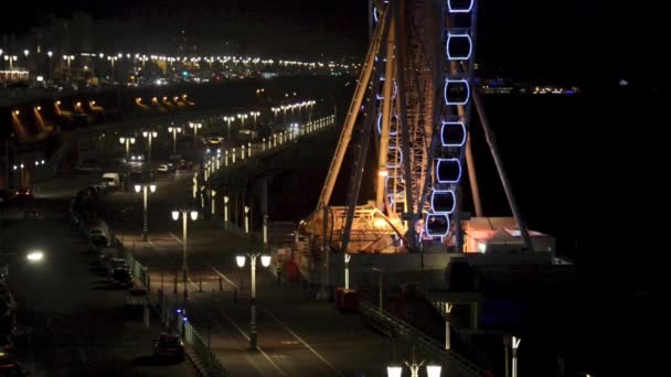 Het brighton wiel bij nacht. — Stockvideo