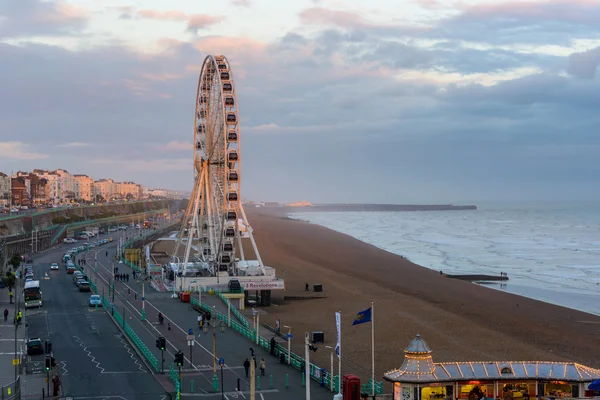 La ruota di Brighton e il lungomare — Foto Stock