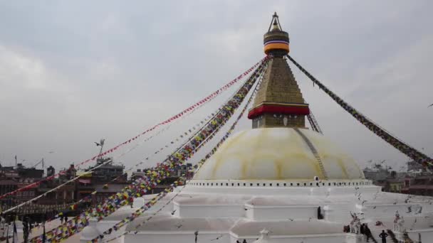 加的松的boudhanath stupa，侄子 — 图库视频影像