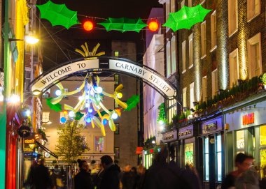 Noel dekorasyon Carnaby Street, Londra