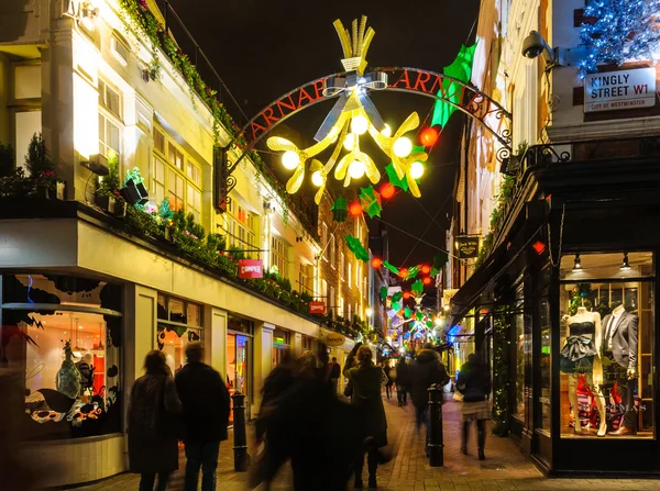 Decoração de Natal em Carnaby Street, Londres — Fotografia de Stock