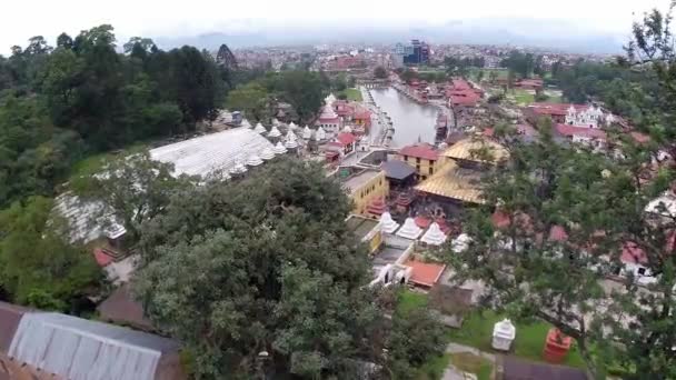 Pashupatinath drone footage — Stockvideo