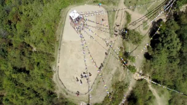 Nagarkot görünümü kule dron görüntüleri — Stok video