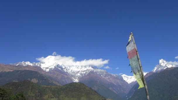 Het bereik van de Annapurna in Nepal — Stockvideo