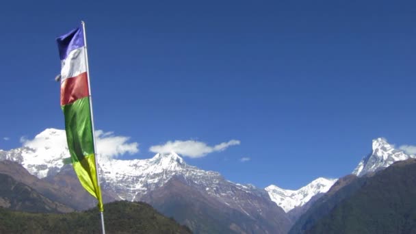 Het bereik van de Annapurna in Nepal — Stockvideo