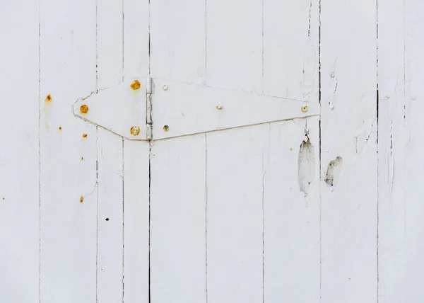 Cerniera porta in legno bianco — Foto Stock