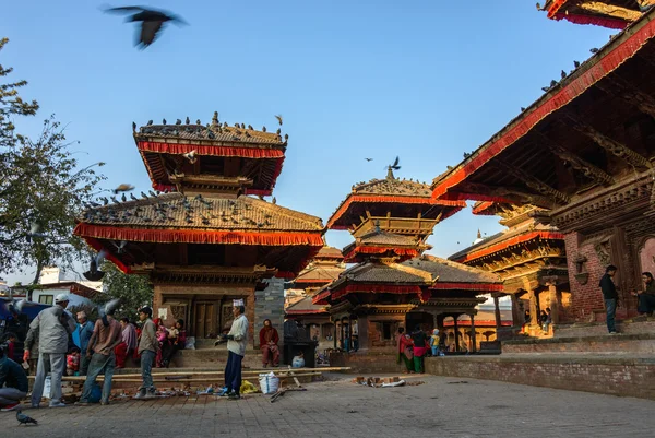 Kathmandu Durbar náměstí v Nepálu, prosinec 2013 Royalty Free Stock Fotografie