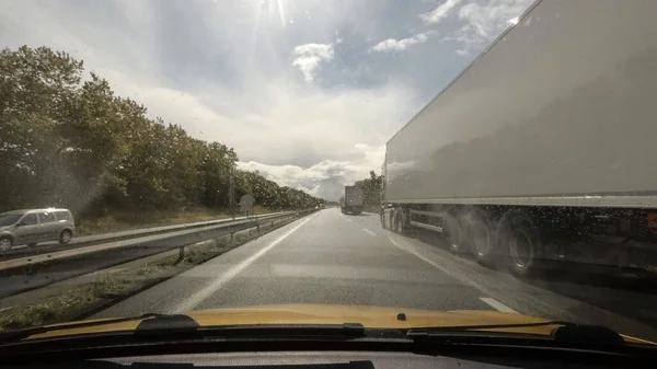 高速道路の視点での運転 — ストック写真