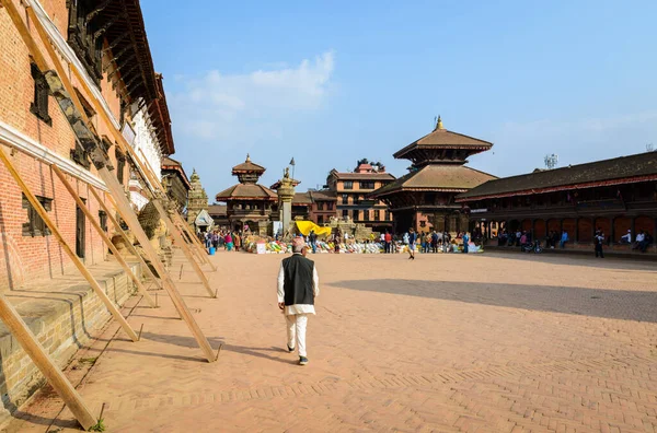 Bhaktapur Durbar Meydanı, Kasım 2015, Nepal — Stok fotoğraf