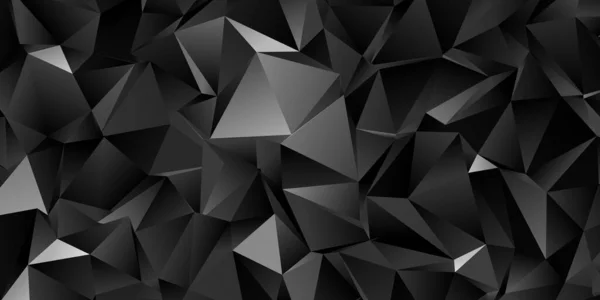 Abstract black triangle background, low poly pattern