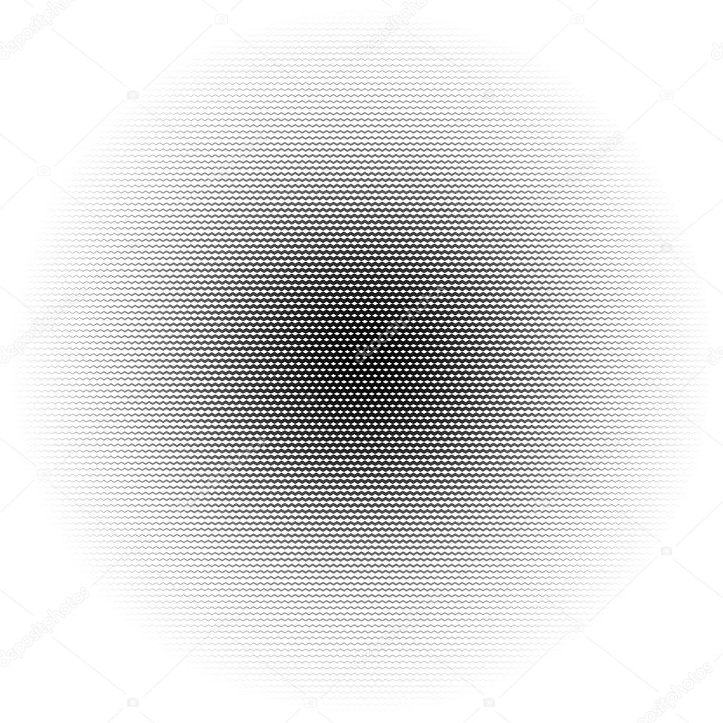Jagged lines halftone circle abstract background