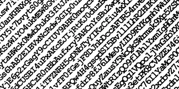 Dígitos negros aleatórios e letras sobre fundo branco Fotos De Bancos De Imagens