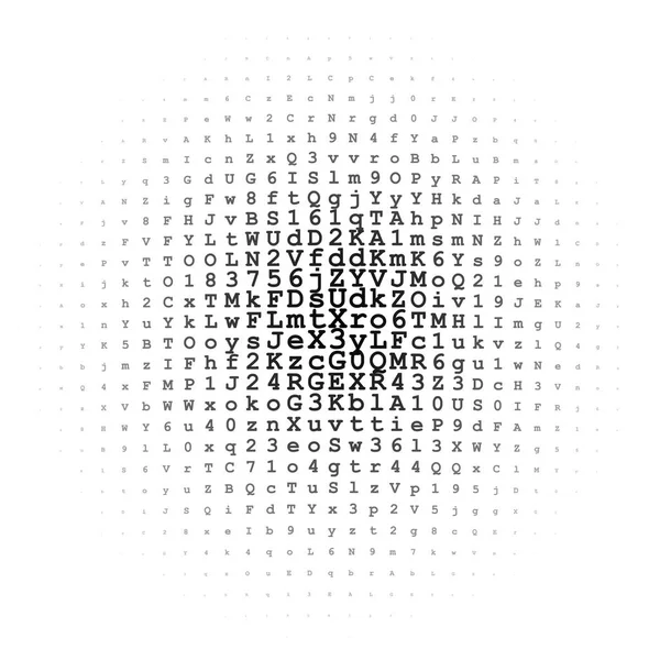 Círculo semitono hecho de letras y dígitos Imagen de stock