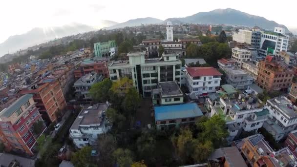 Luchtfoto van Kathmandu in Nepal — Stockvideo