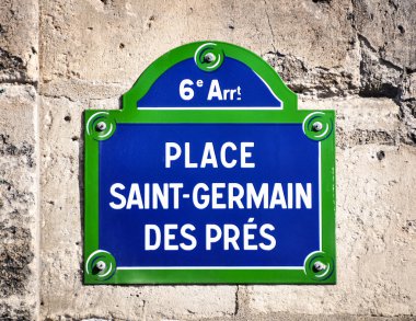 Place Saint-Germain des Pres sokak tabelası 