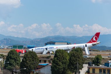 Turkish Airlines Airbus crash at Kathmandu airport clipart