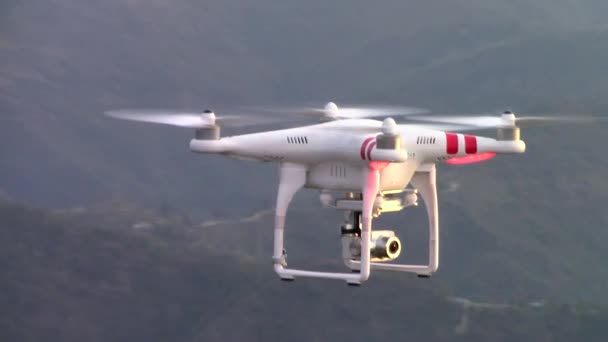 DJI Phantom 2 Vision Plus drone flying — Stock Video