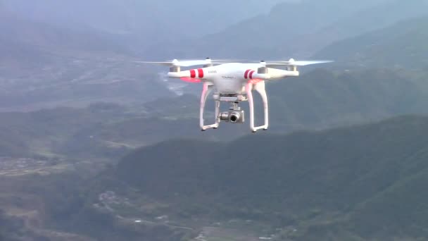 DJI Phantom 2 Vision Plus drone flying — Stock Video