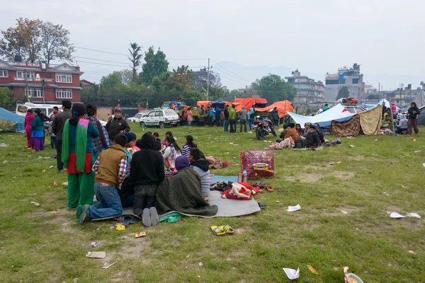 Terremoto nepal em kathmandu — Fotografia de Stock