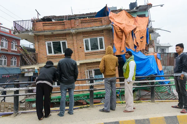 Jordbävningen i Nepal i Kathmandu — Stockfoto