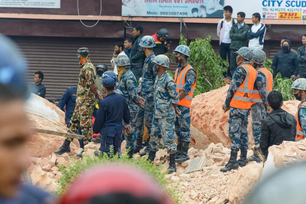 Terremoto nepal em kathmandu — Fotografia de Stock