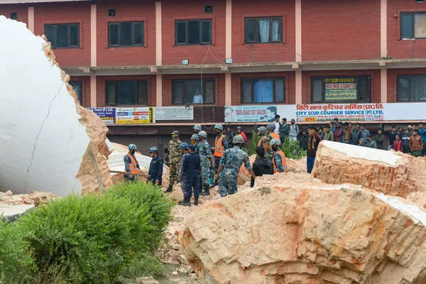 Jordbävningen i Nepal i Kathmandu — Stockfoto